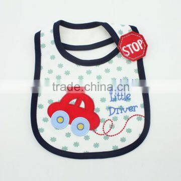 Manufacture polyester material silicone baby bibs cute design custom printed baby bibs