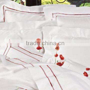 Embroidered white cotton pillow no.53