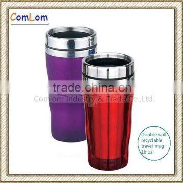 16 OZ double wall recyclable travel mugs