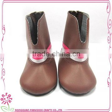 PU material Vinyl Doll Boots Brown Color