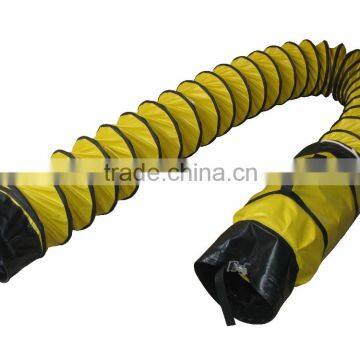 Heavy duty vinyl ventilation ducting with integrated carrying case