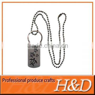 tag tortoise pattern engraved keychain necklace