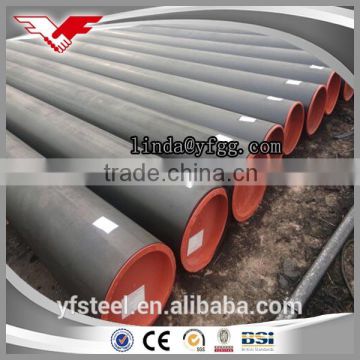 SEAMLESS STEEL PIPE WITH BLACK COATING BEVELLED ENDS AND CAPS API 5L ASTM A53