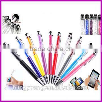 New design customized logo High quality bling crystal stylus pens for office school