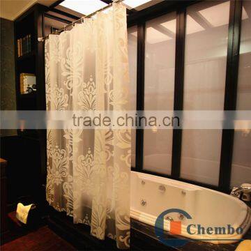 Printed snowflake hookless bath shower curtain