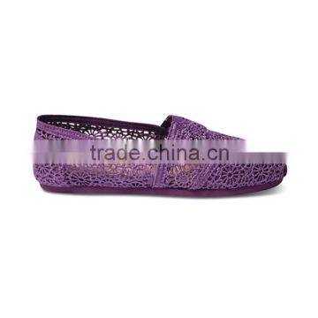 Wholesale Purple Crochet Women Classics Shoes Flat Slip on Shoes photo-2