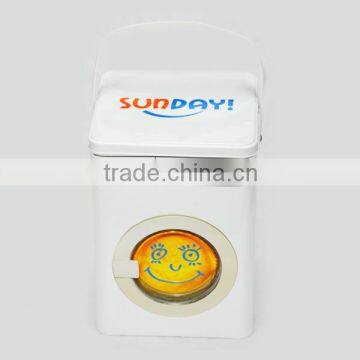 wholesale hinged wash machine tin box for packaging