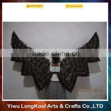 Hot sale halloween large fairy feather wings black angel wings