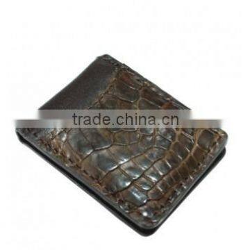 Crocodile leather money clip wallet SCW-002