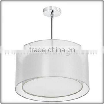 UL Listed Hotel Fabric Hanging Light With Double White Shades For Room C50222