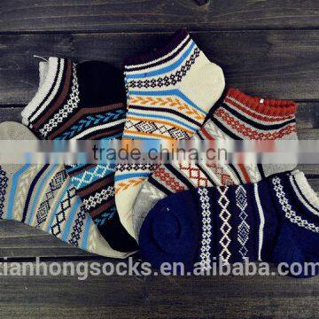 National Wind Hot Selling Retro Striped Thick Lines Men Boy Boat Socks Wholesale photo-4