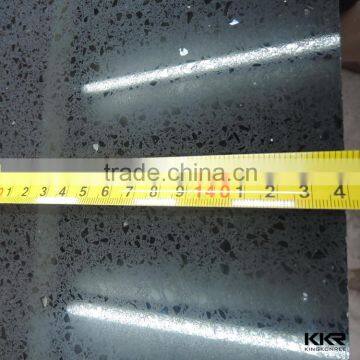 mirror black quartz stone , artificial quartz slabs for floor tiles