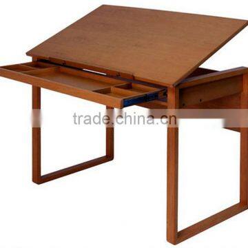 Solid wood studio/office design drafting table with drawer,vintage style adjustable art and drafting table