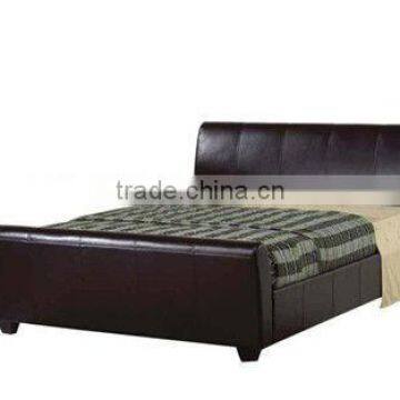 Queen size bed collection leather