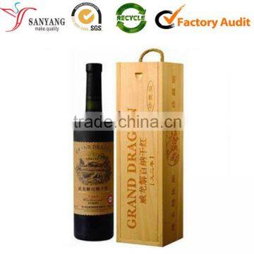 Custom Logo Printed Wooden Red Wine Box For Sale