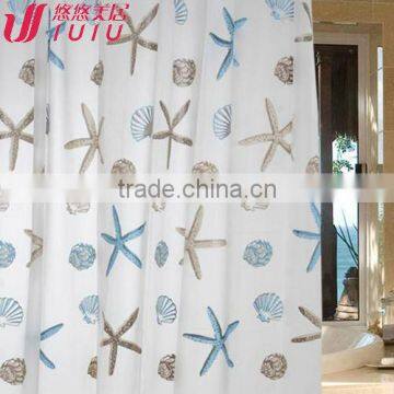 Transparent PVC printed beautiful shower curtain