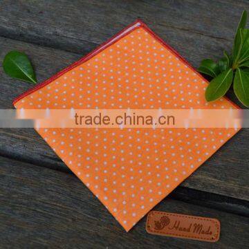Navy Polka Dot Slant Point CUSTOM POCKET SQUARE Prefolded & Sewn photo-3