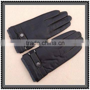 shijiazhuang mens high quality leather glove with agraffe