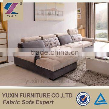 2015 modern high quality fabric sectional sofa/double divan sofa set