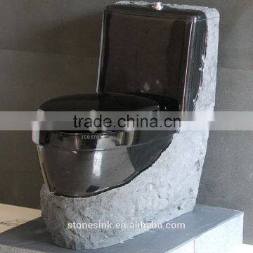 Shanxi Black Granite Stone Cistern Toilet photo-3