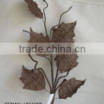 Christmas artificial 40" BURLAP LEAF SPRAY decoration home decorations