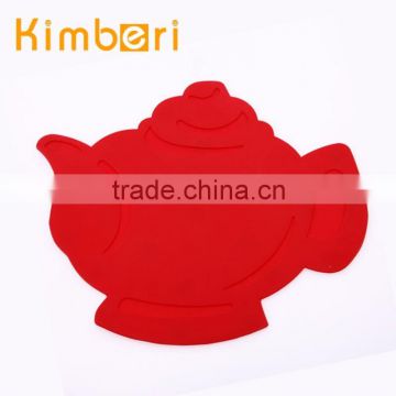 Eco-friendly tea pot shape silicone tea cup coaster