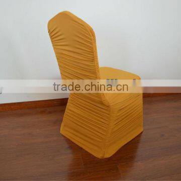 Gold beautiful rouched spandex chair cover for weddings