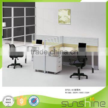 Furniture guangzhou 2 person workstation office desk partition MFC board and glass partition