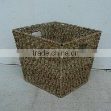 Grass weaving waste basket