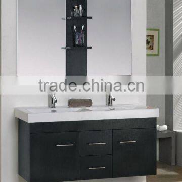 Europe double sink bathroom furniture with match mirror