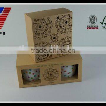 Corrugated paper cup packaging box with clear window