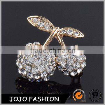 Fashion korean luxury zircon elegant cherry brooches for women