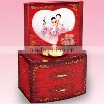 Hot red wedding favors music box