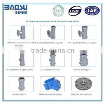 Pvc Pressure Fittings With Rubber Ring DIN Standard PN10 for Water Supply photo-2