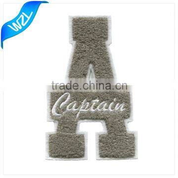 Letter A Custom embroidery chenille patches NO minimum order patch