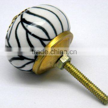 Ceramic Drawer Pull Knobs With Metal Fittings - Marble Finish photo-2