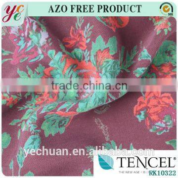 21S*21S 200gsm Denim printed 100% tencel rose fabric