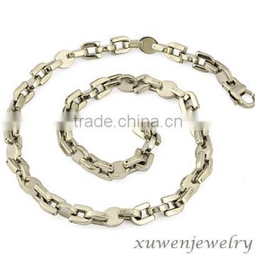 silver tone mens strong 316l stainless steel bicycle chain