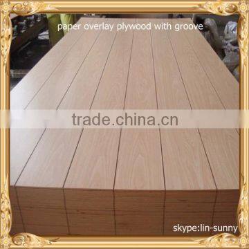 Grooved paper laminated plywood