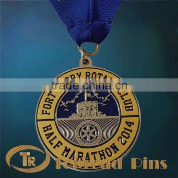 2015 hot sale custom medal with colour ribbon as company gift