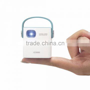 iCODIS M100 Projector, DLP Pico Home Theater, WIFI Wireless Connectivity,1.7" Portable Size & 120" Display, 30,000 Hour LED