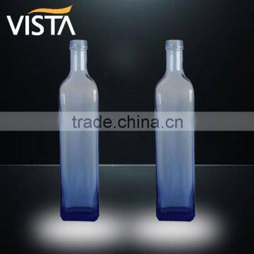Round Dark Green Olive Oil Glass Bottle photo-4