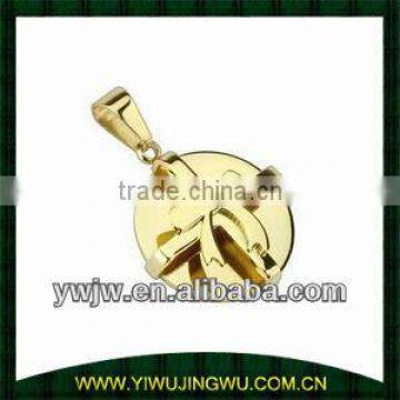 Stainless Steel Gold IP Bow Tie Ribbon 3D Spike Pendant(JW-G1140)