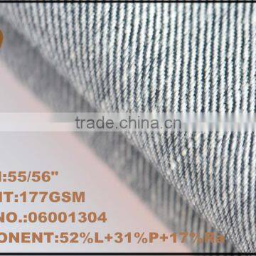 Black & White Yarn Dyed Fabric Linen Polyester Rayon Woven Twill Fabric for Pants photo-2