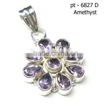 Amethyst pendant antique silver jewellery gemstone silver jewellery