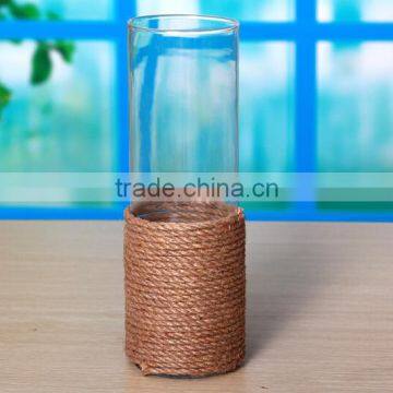 Glass Candle Hoder With Rope Decoration Set of 5
