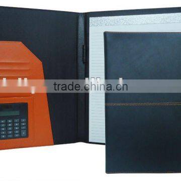 A4 bonded leather conference folder,black paper folder