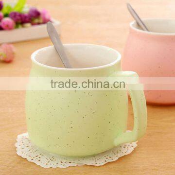 European Style Multicolor Coffee Cup lid and stainless steel spoon Ceramic Lovers Mug for sublimation