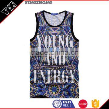 Yongzhong cusotm plus size Eation mens fitness apparel symbol printed t back stringer gym vest