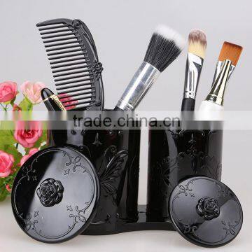 extra-large rotating desktop container makeup brush cosmetic organizer